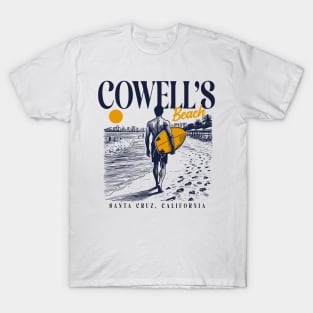 Vintage Surfing Cowell's Beach Santa Cruz, California // Retro Surfer Sketch // Surfer's Paradise T-Shirt